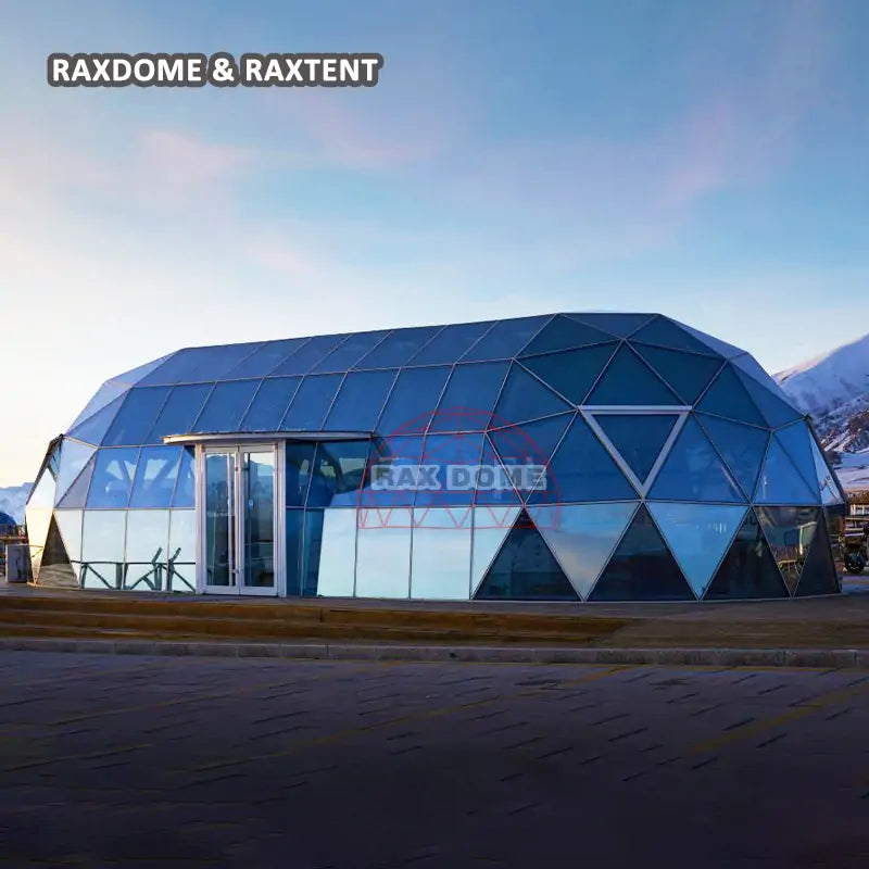 oval tent RAXDOME Customized Oval Capsule Glass Dome Tent Kit for Glamping Pods 6*10M Single Glass Dome House ( Frame + Cover)