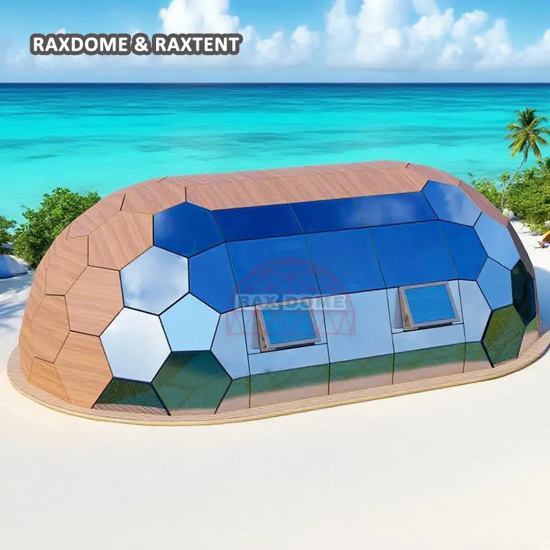 geodesic dome tent house with oval shape