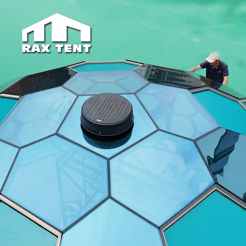 glass dome with solar fan