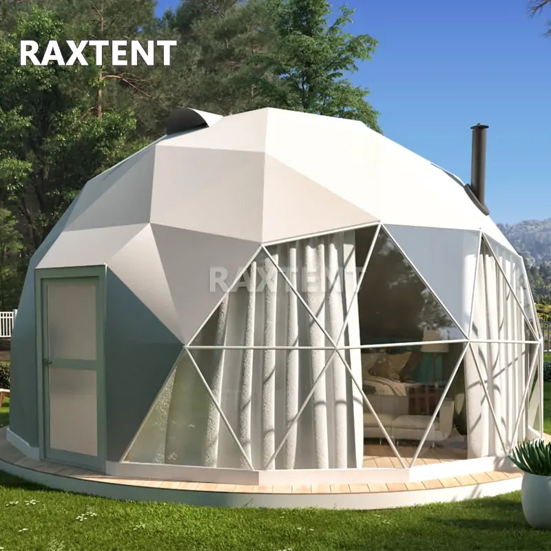 dome tente RAXTENT 6M Geodesic Dome Tent for Glamping Resort Hotel 6M in dia / White