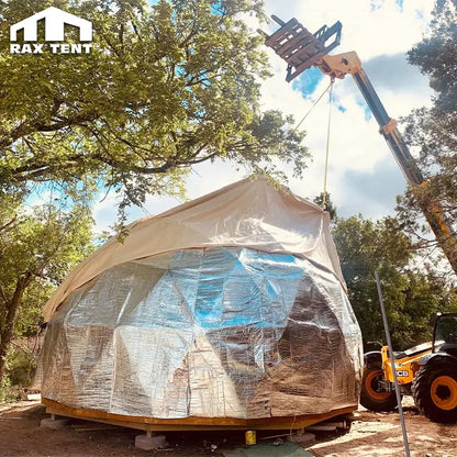 geodesic dome tent with insulation layer