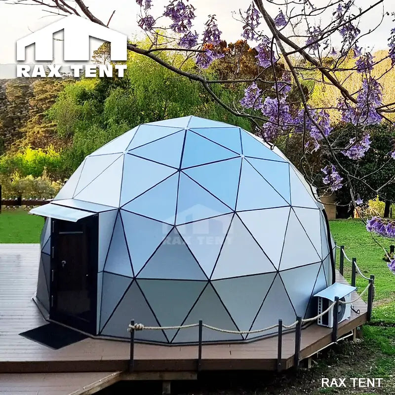 dome tent hotel Glamping Stargazing Dome Tent Hotel with Tempered Glass and Solid Panels 6M Glass Dome ( Frame + Cover)
