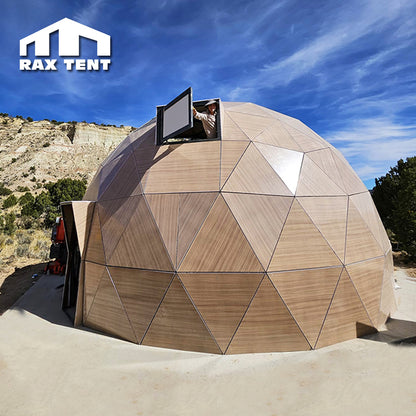 wooden glass dome tent