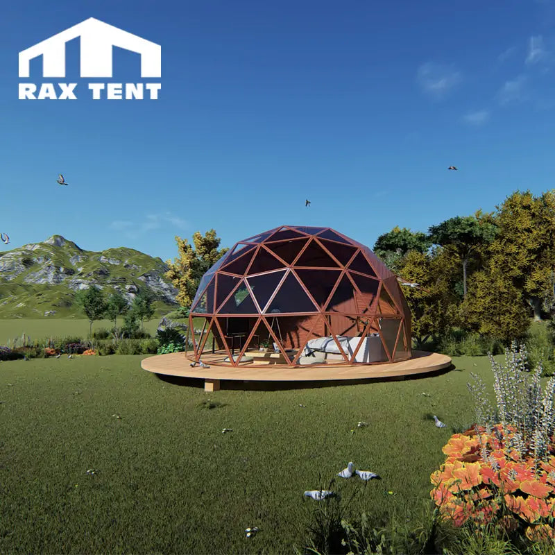prefab wooden glass dome tent