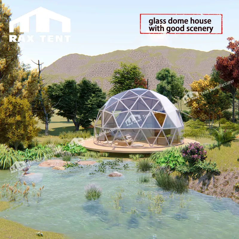 glass dome house with good scenery