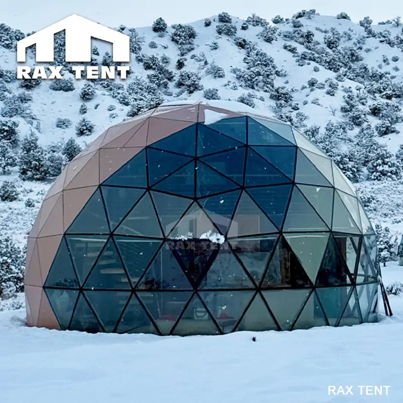 RAXTENT 8M Wooden Color Geodome House with Good Thermal Insulation