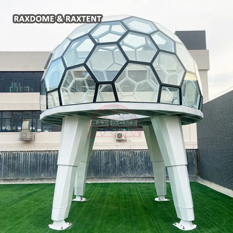 RAXDOME 4M Elevated Honeycomb Glass Dome Capsule House for Glamping – RAX TENT