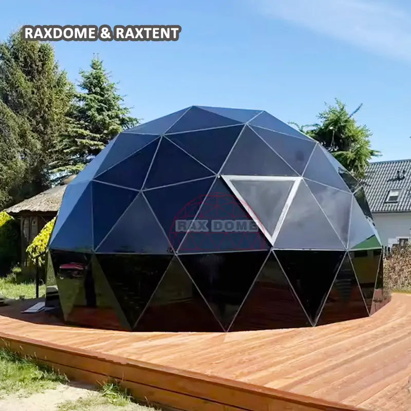 6m black glass dome tent hotel
