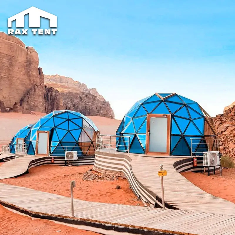 Glamping dome hotel tent in desert