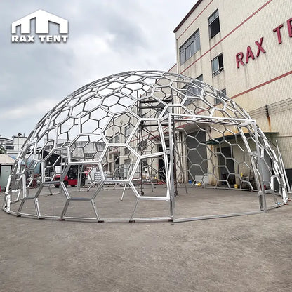 12m honeycomb glass dome house with double open door