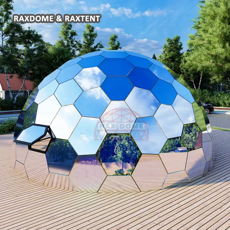 8m geodesic dome glamping cabin