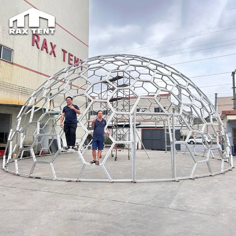12M glass dome tent with honeycomb shape