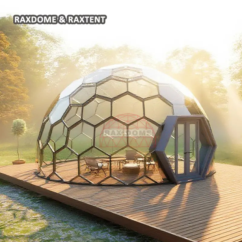 8m hexagon glass dome cabin