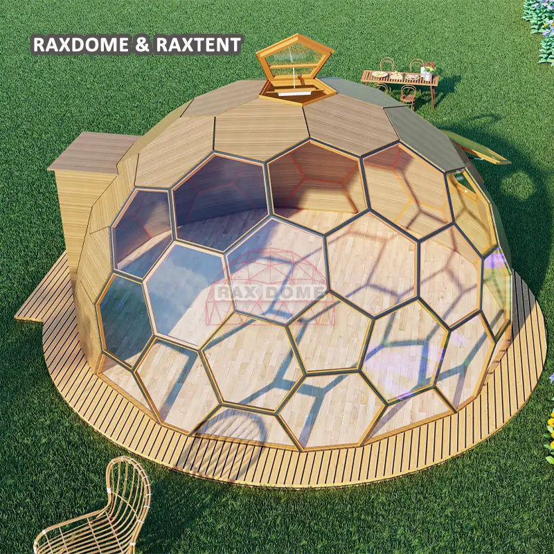 6m honeycomb glass dome with electric window