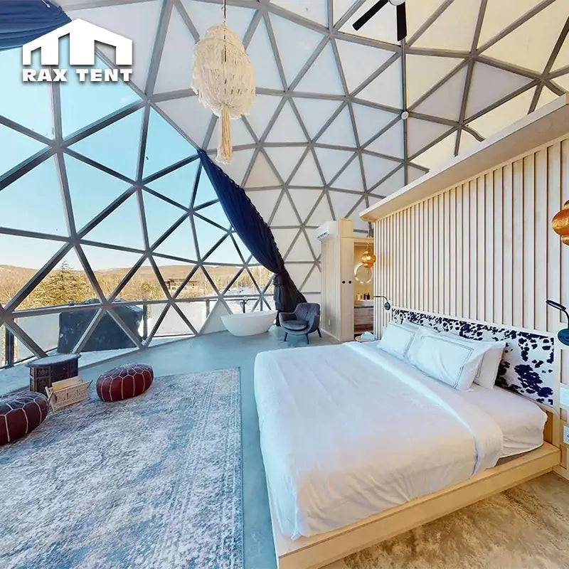 glamping dome house with comfortable living