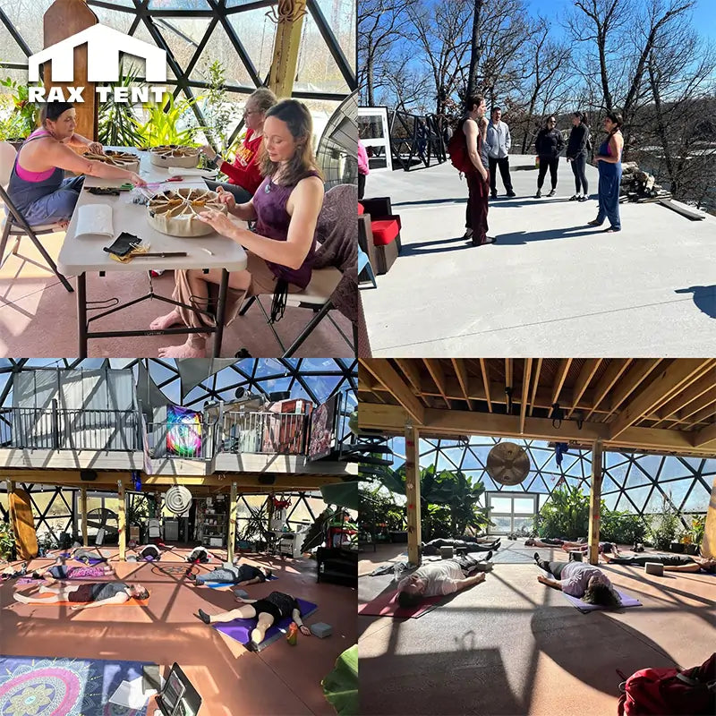 yoga studio glass dome house for event