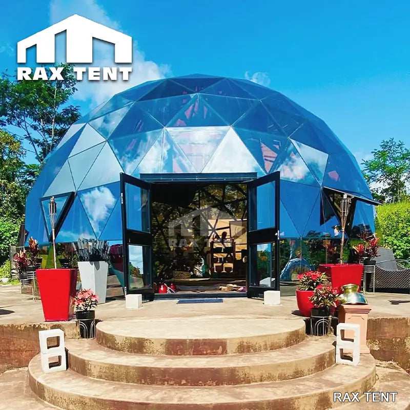 geodesic glass dome for retreat
