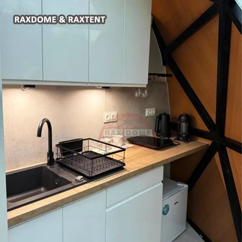 6m geodesic dome with mini kitchen