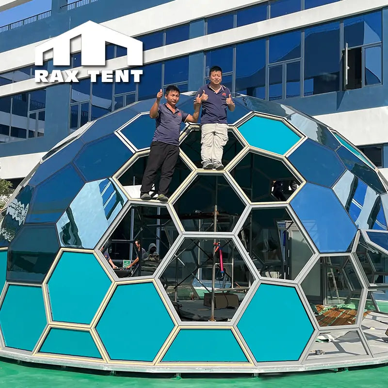 RAXTENT 8M Honeycomb Geodesic Glass Dome Tent for Retreat