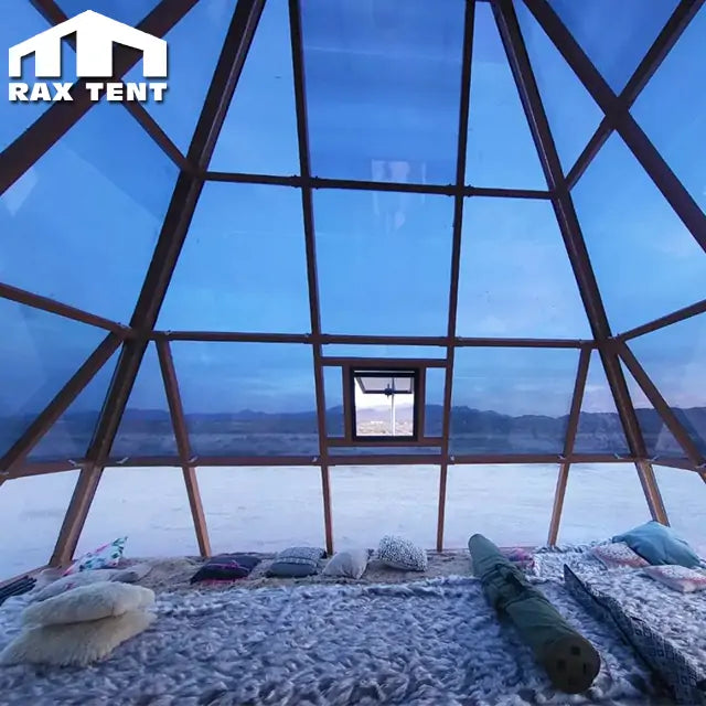 pyramid glass house for glamping