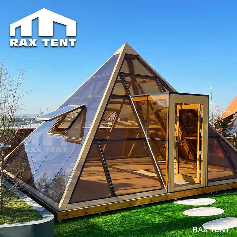 plant house tents RAXTENT 6M Glass Pyramid Tent House for Glamping Stargazing