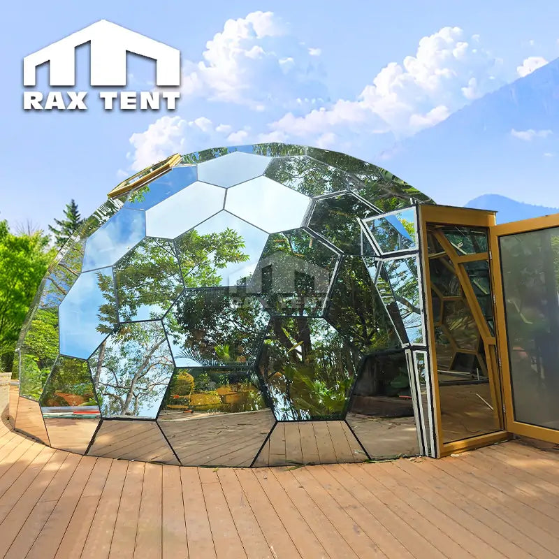 airbnb tent RAXTENT 8M Honeycomb Glass Dome House for Airbnb Hotel