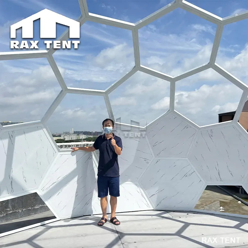 6m dome tent with honeycomb shape