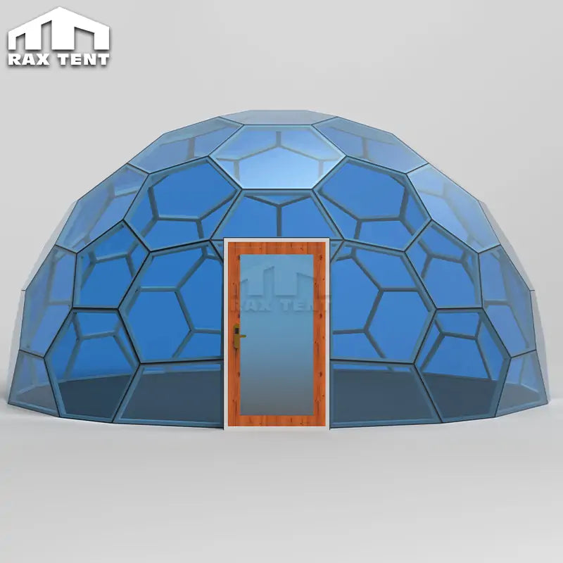glass dome tent with honeycomb shape