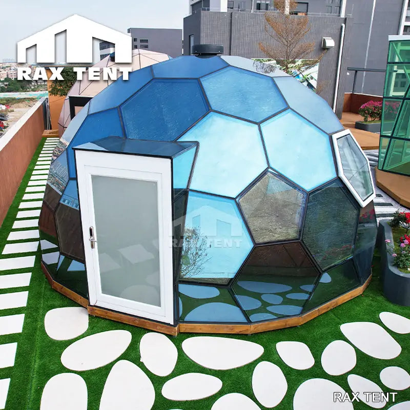 RAXTENT 6M Crystal Hexagonal Glass Dome Hotel with Bathroom – RAX TENT RAXTENT 6M Crystal Hexagonal Glass Dome Hotel with Bathroom – RAX TENT