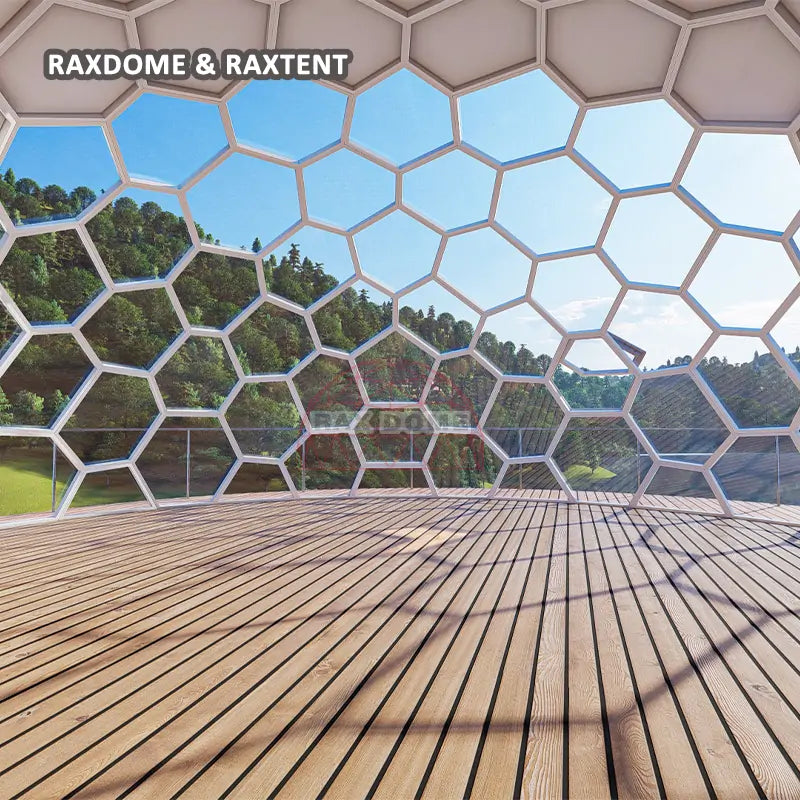8m glass dome tent with panoramic view