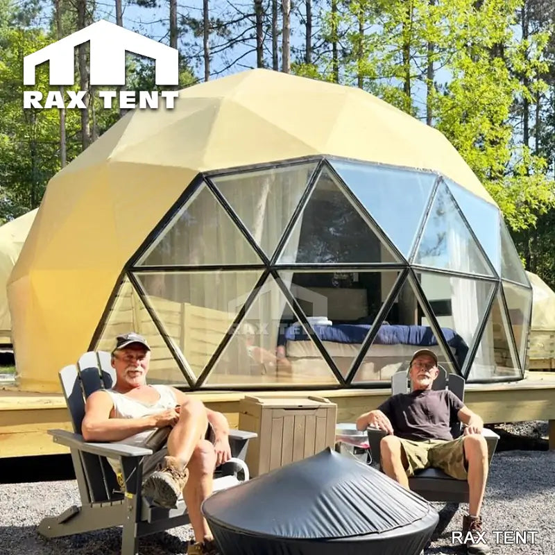 RAXTENT 6M Glass PVC Dome Tent for Glamping Pods with Kitchen and Bathroom