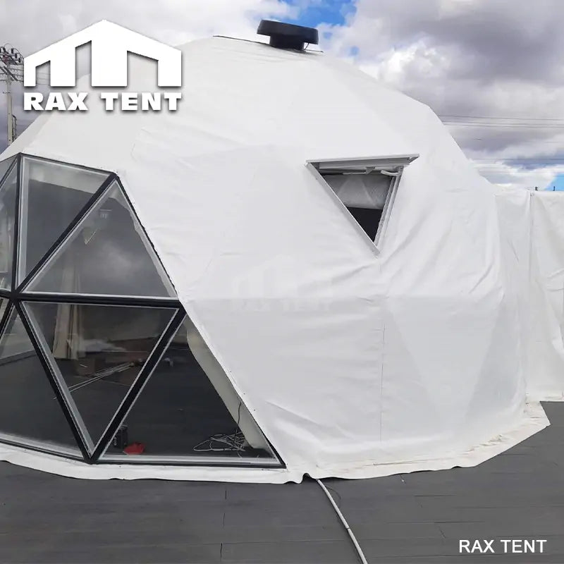 5M Hybrid Dome Tent with PVC and Glass for Restaurant and Coffee Shop
