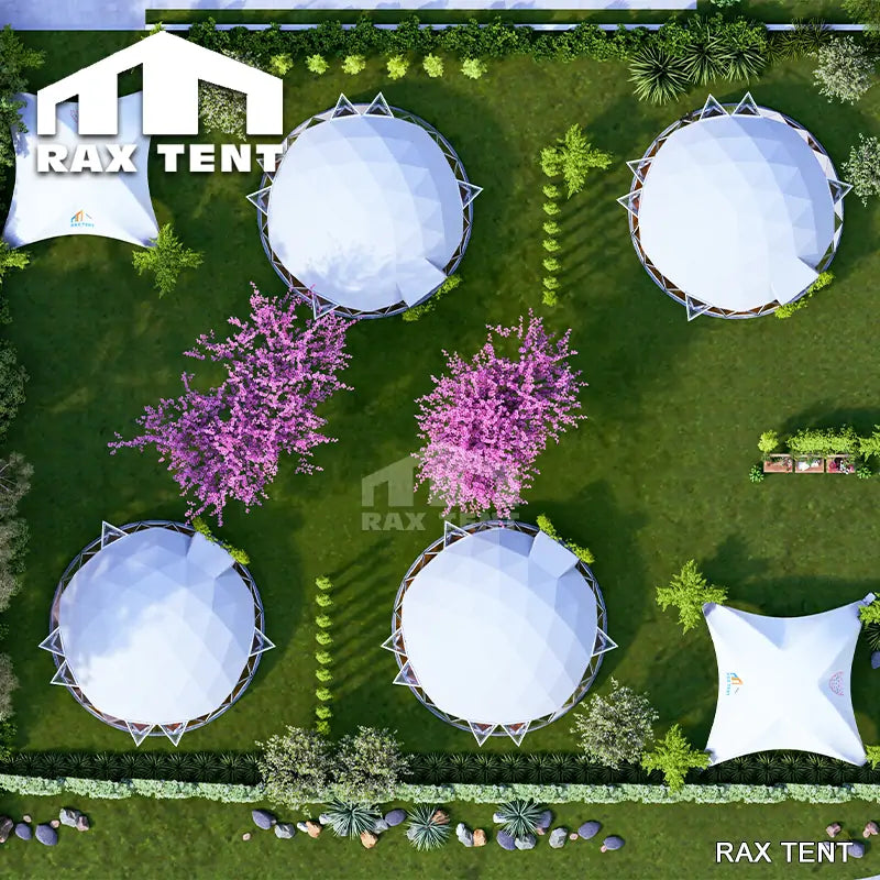 RAXTENT 8M Mixed PVC Glass Geo Dome for Coffee Bars and Eco Retreats
