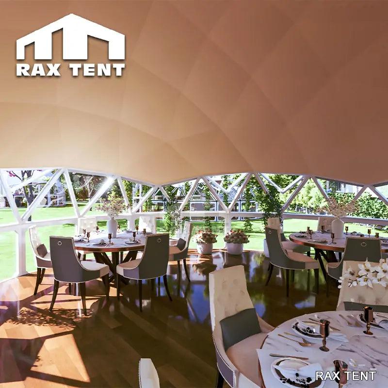 RAXTENT 8M Mixed PVC Glass Geo Dome for Coffee Bars and Eco Retreats