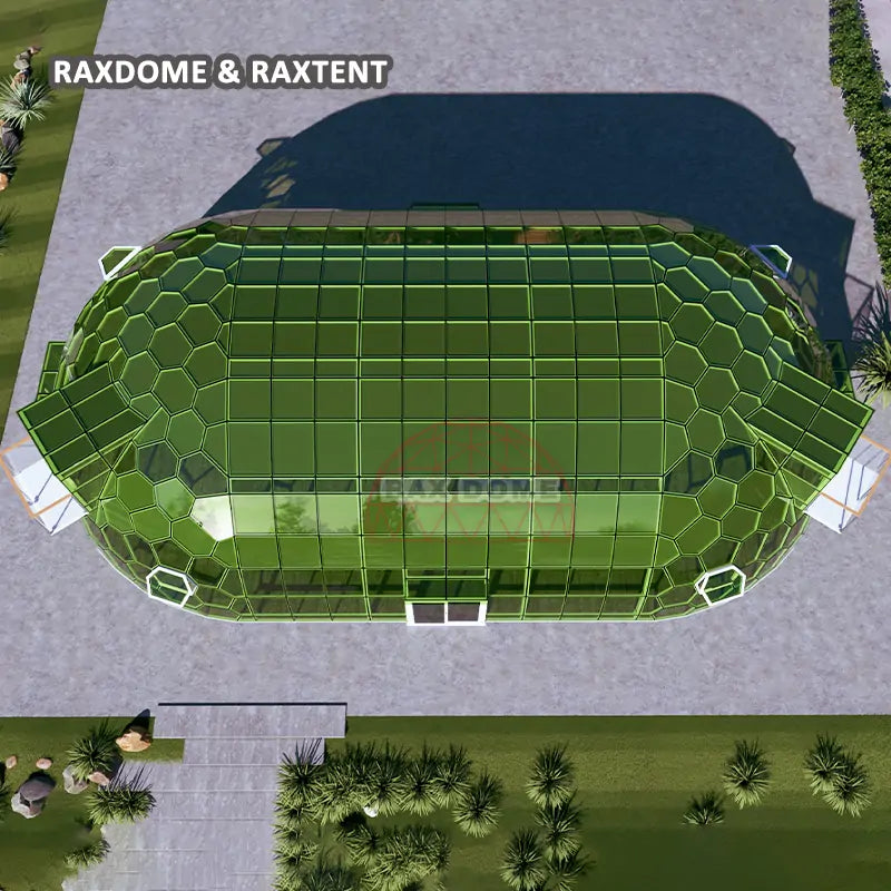 22M Oval Geodesic Glass Dome Tent