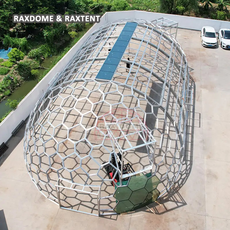 rax tent RAXDOME Large 12X22M Oval Capsule Glass Dome Tent for Glamping Home and Retreat