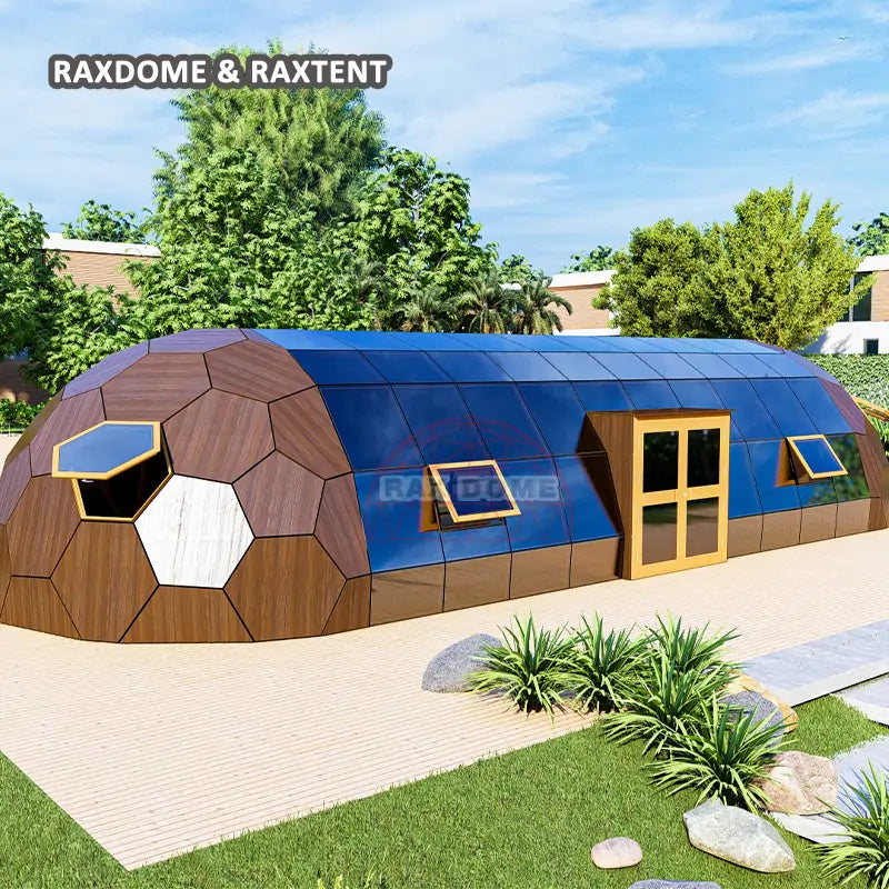 6*16m wooden oval glamping dome house