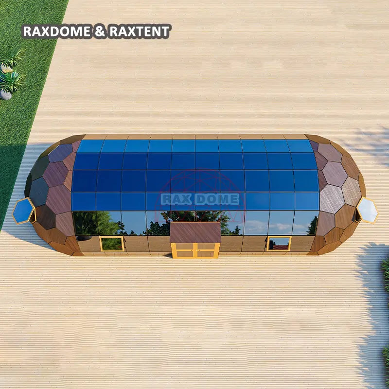 6*16m glamping dome house with oval shape