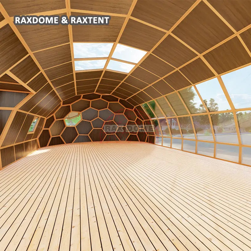 6*16m wooden glamping cabin house