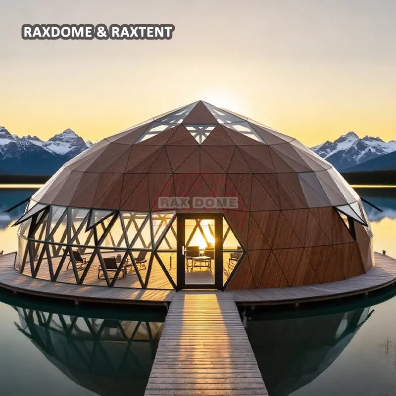 9.5m peach shape glass dome tent