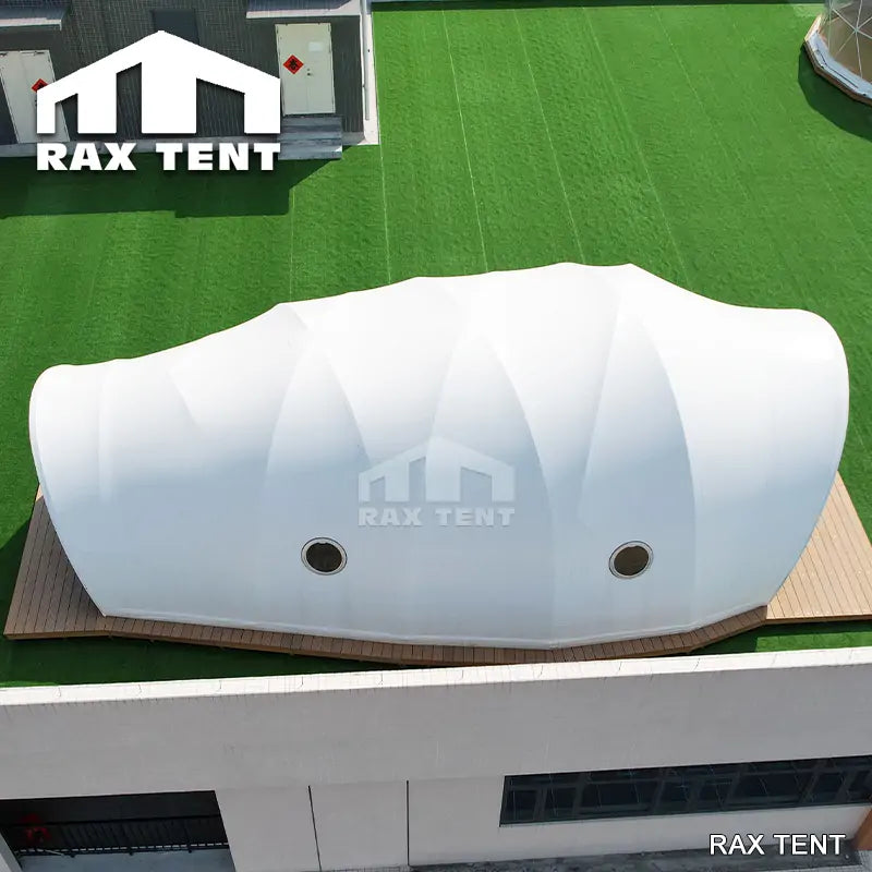 glamping tent house with pupa shape