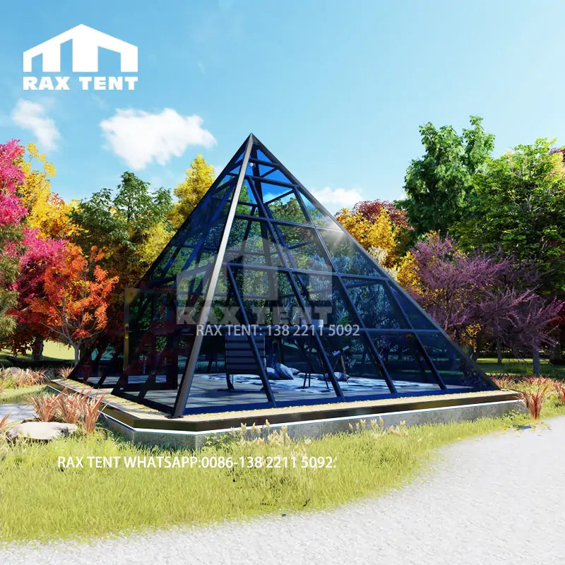 glamping hotel with pyramid house