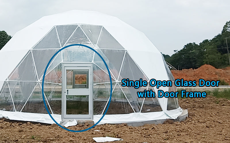 20M Geodesic Dome Tent for Events and Conference with 1/3 Transparent and 2/3 White PVC Fabric