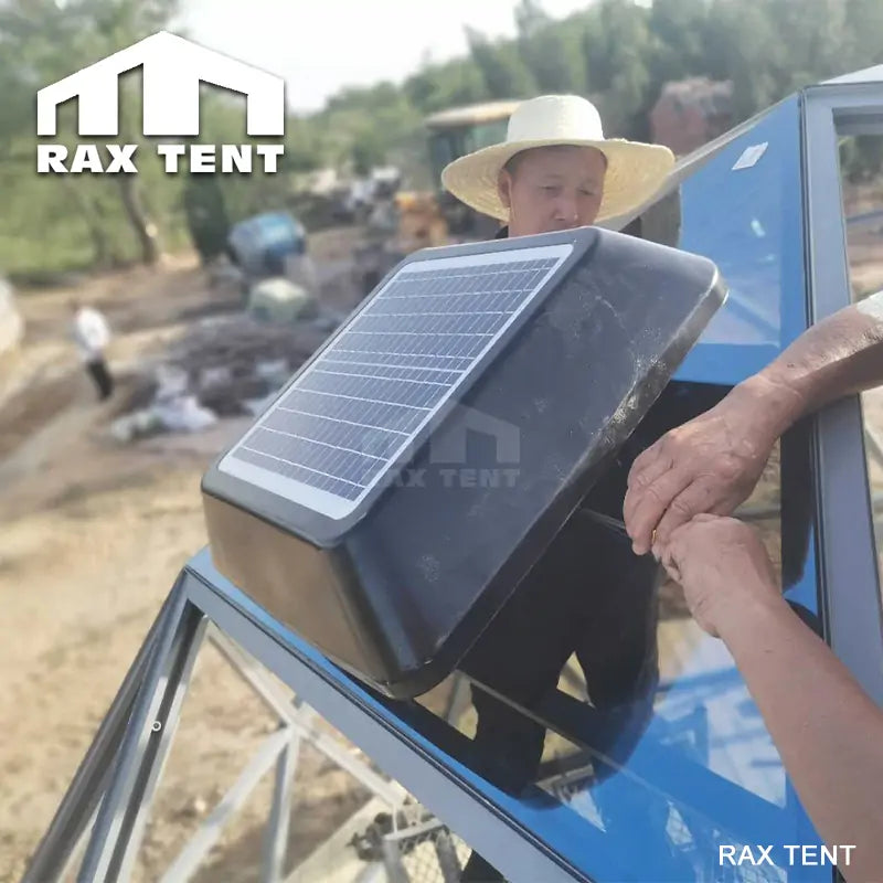 dome tent with solar fan