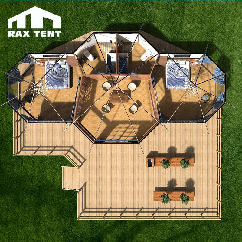three peak top glamping tent house