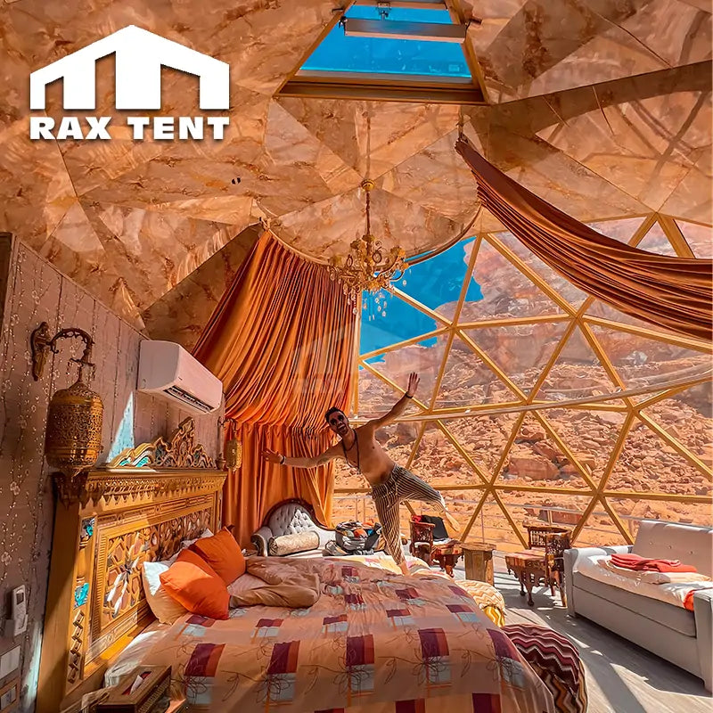 glass dome tent with insulation layer