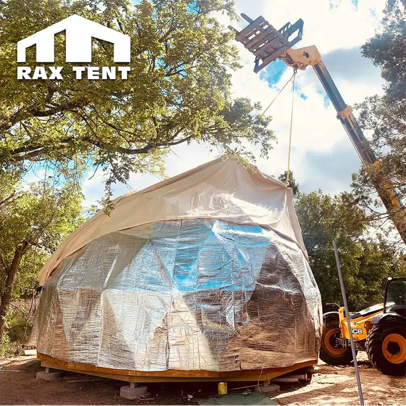tent layer Geodesic Dome Tents Thermal Insulation System for Hot Summer and Cold Winter 7m Dome Insulation (Oxford+ aluminum foil)