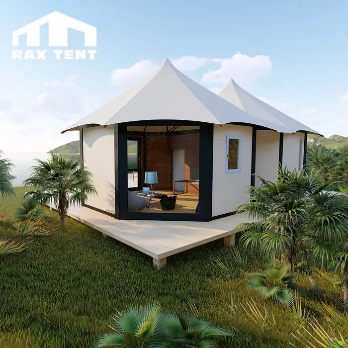 double peak top glamping tent house hotel