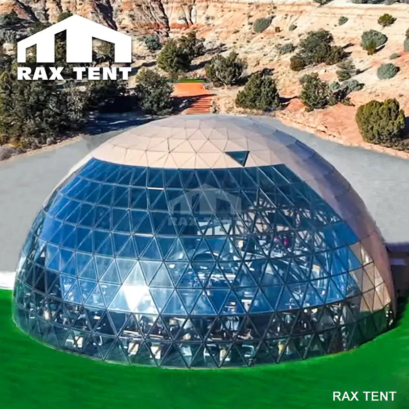 space dome tent RAXTENT 20M Glass Geodesic Dome Tent for Camping Restaurant and Retreat Room 20M Glass Dome House ( Frame + Cover)