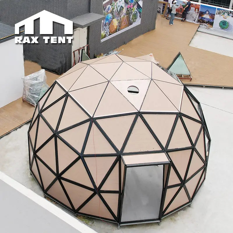 RAXTENT 6m Glass Dome Tent with Wooden Panel for Glamping Hotel and Resort